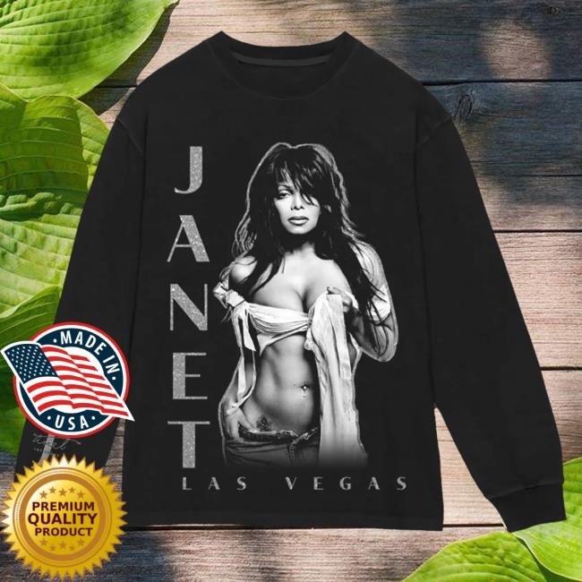 "Janet Jackson Official Store Janet Las Vegas Black L/S Tee "Janet Jackson Official Store Janet Las Vegas Black L/S Tee